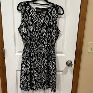 Speed Control Black and White Geometric Mini Dress